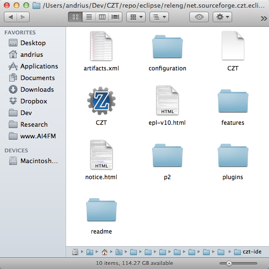 CZT IDE launcher for Mac OS X